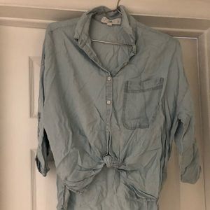 Thread + supply tie front button down